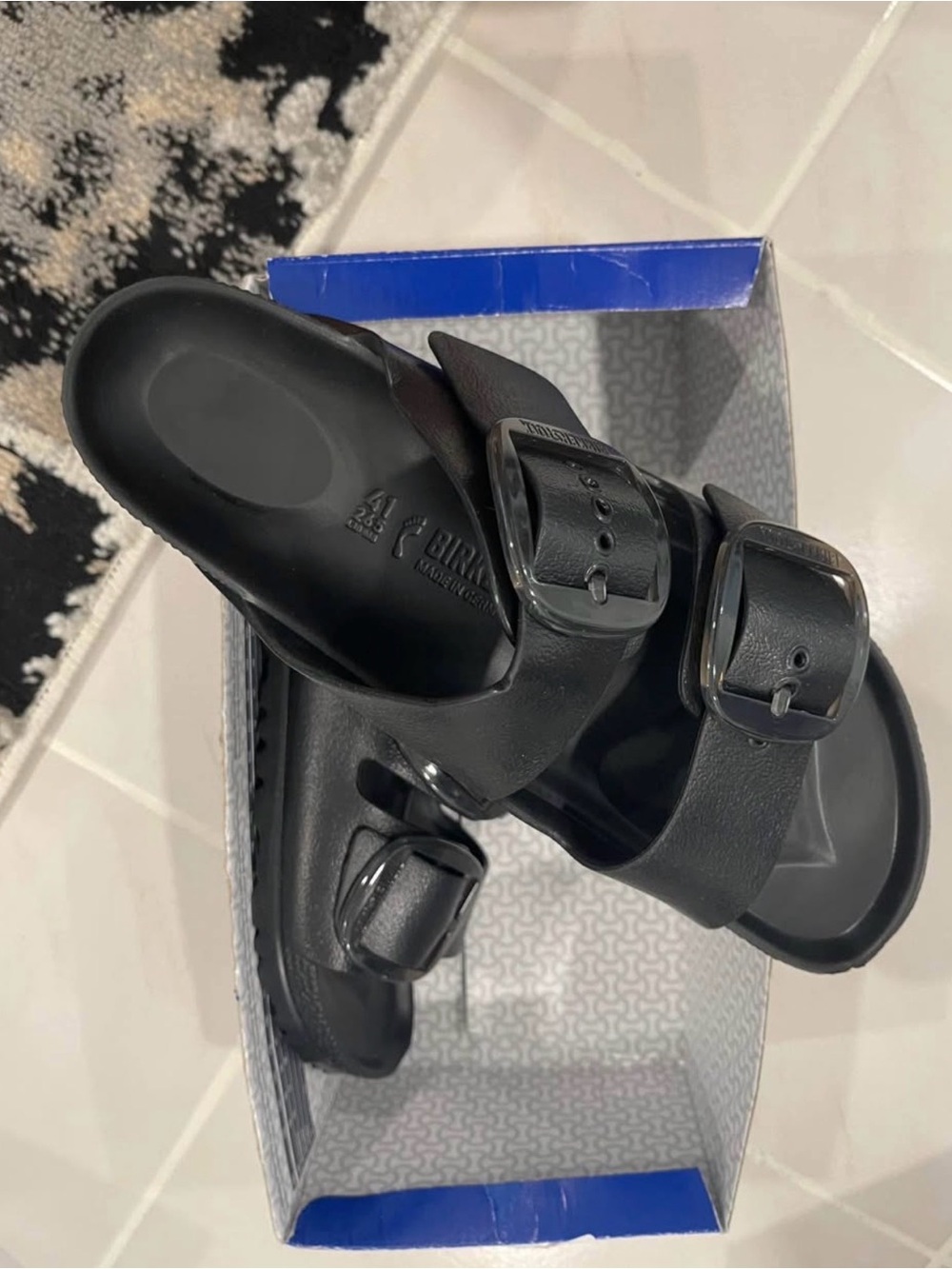 Birkenstock Women’s Black Two-Strap EVA Slide Sandals